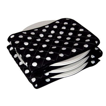 Hot Ideas Electric Plate Warmer - Black and White Spot